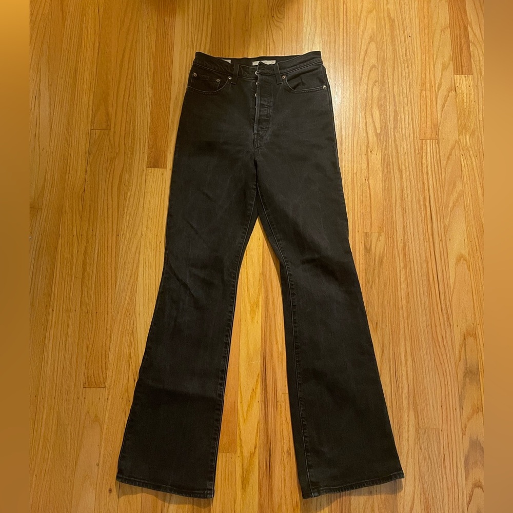 Levis Black Ribcage boot cut Jeans